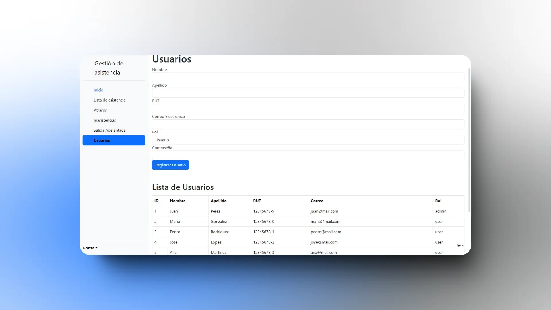 Control de Asistencia